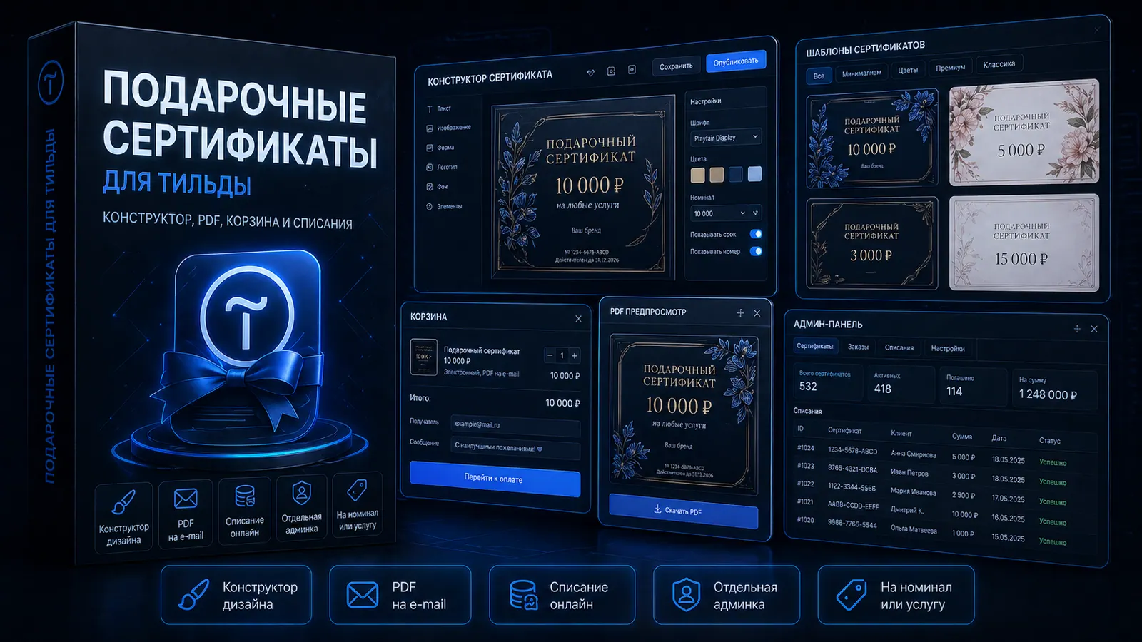 Подарочные сертификаты для Тильды